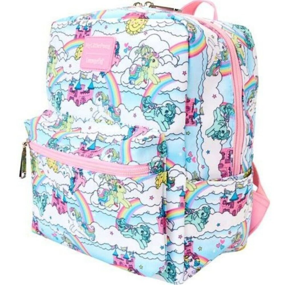 LOUNGEFLY MY LITTLE PONY Nylon Rainbow Backpack NWT​